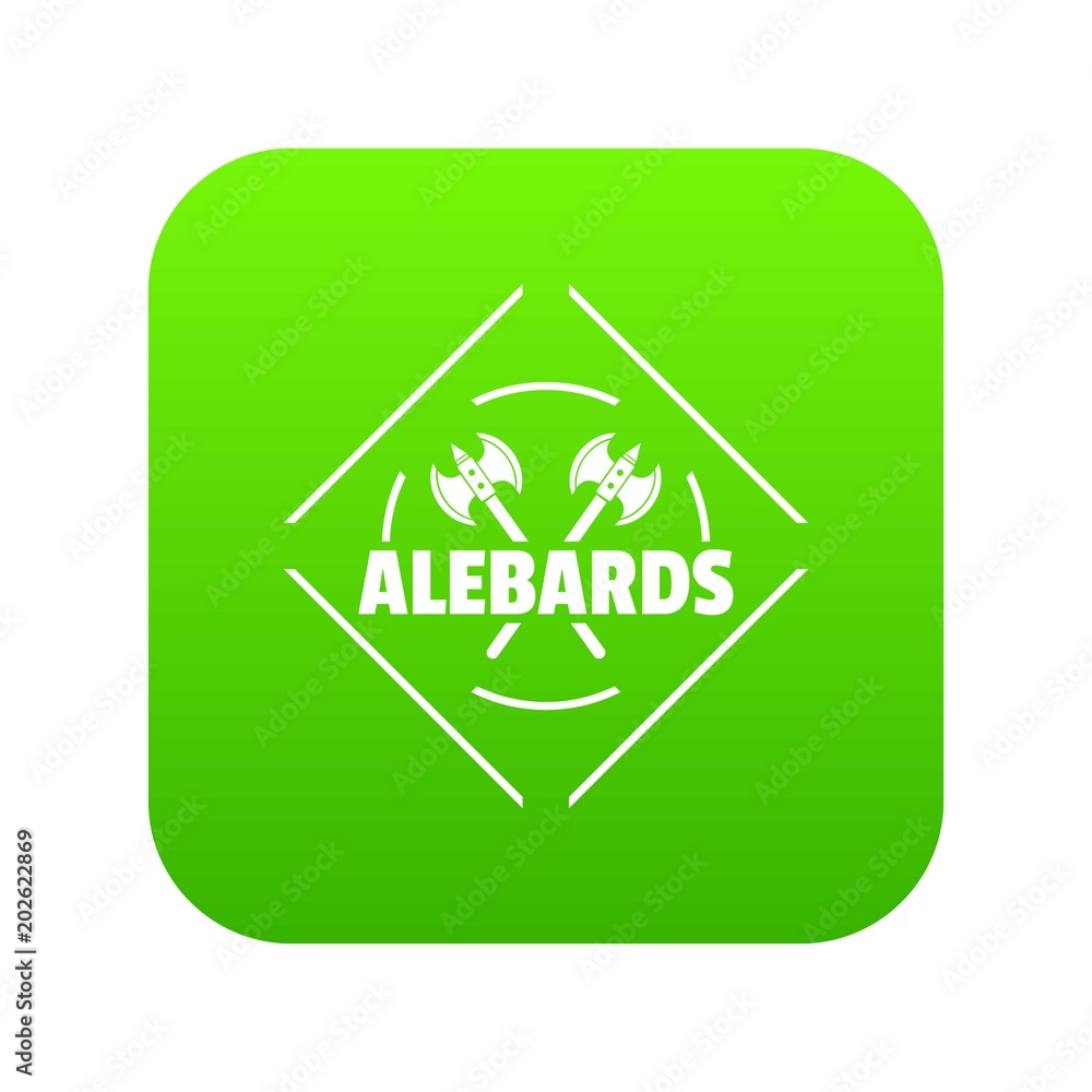Alebard icon green vector isolated on white background Alebard icon green vector isolated on white background