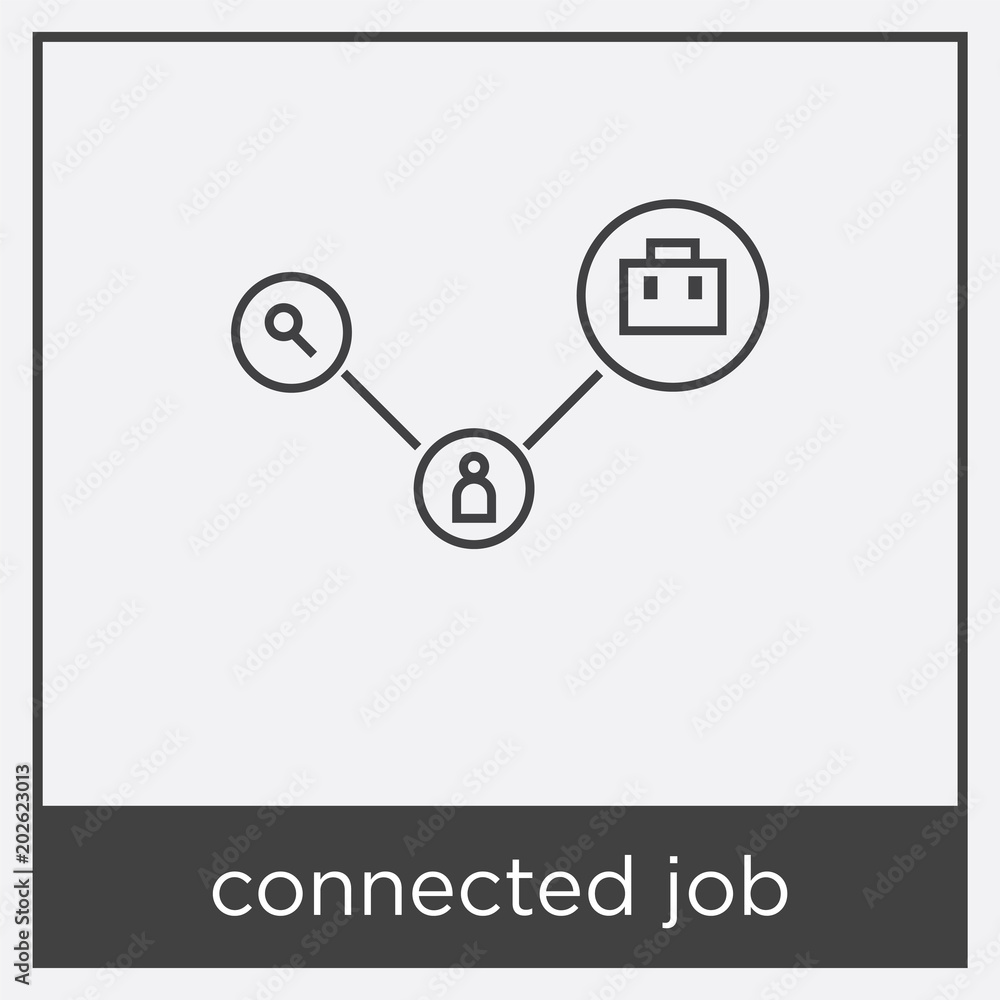connected job icon isolated on white background connected job icon isolated on white background