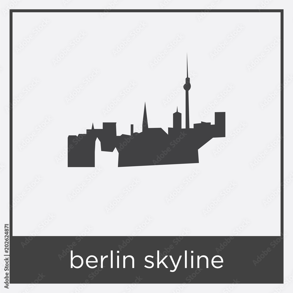 berlin skyline icon isolated on white background
