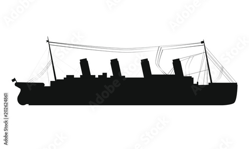 drawing silhouette of titanic boat photo