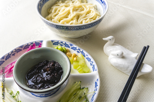 Beijing noodle with soybean paste photo