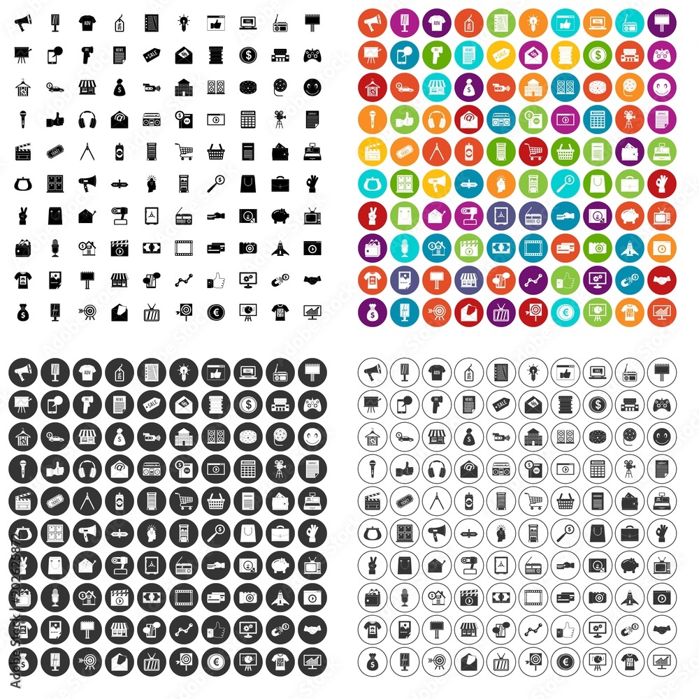 100 marketing icons set vector in 4 variant for any web design isolated on white 100 marketing icons set vector in 4 variant for any web design isolated on white
