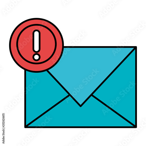 envelope mail with alert symbol vector illustration design