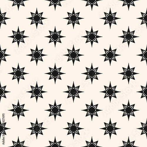 Vector ornament geometric pattern with star shapes. Abstract seamless texture