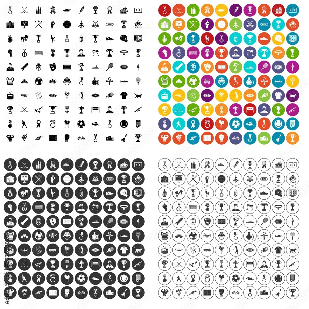 100 medal icons set vector in 4 variant for any web design isolated on white 100 medal icons set vector in 4 variant for any web design isolated on white