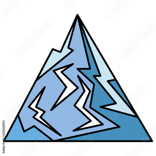 ice mountain scene icon vector illustration design