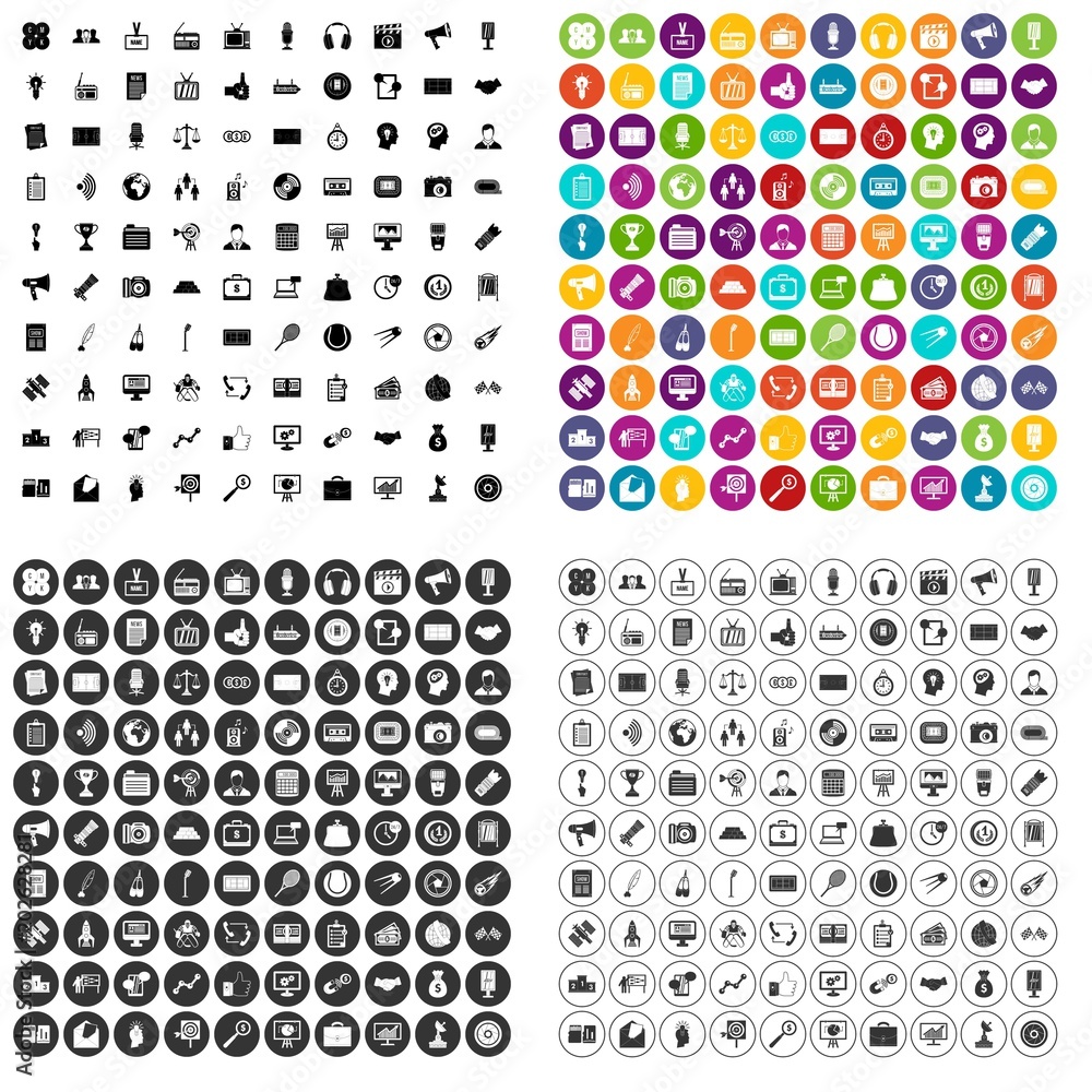100 media icons set vector in 4 variant for any web design isolated on white 100 media icons set vector in 4 variant for any web design isolated on white