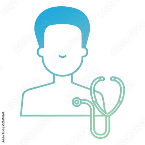 person shirtless with stethoscope avatar character vector illustration design