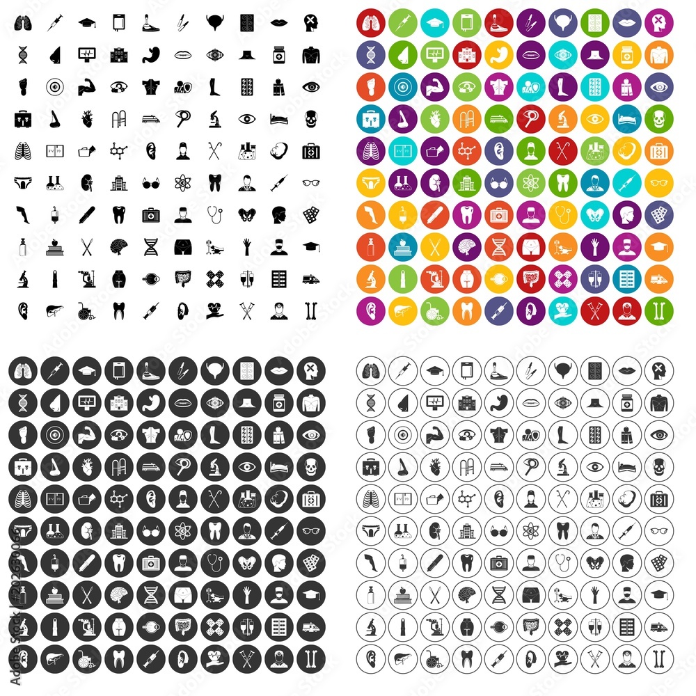 100 medical anatomy icons set vector in 4 variant for any web design isolated on white 100 medical anatomy icons set vector in 4 variant for any web design isolated on white