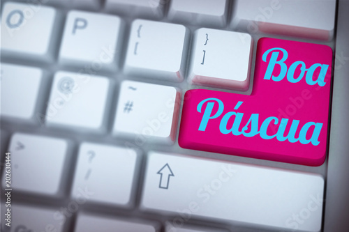 boa pascua against pink enter key on keyboard