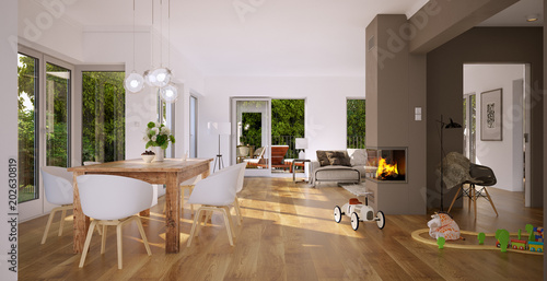 living room in luxury family home - Wohnzimmer in Luxus Einfamilienhaus