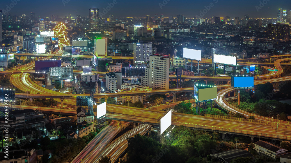 night of the Metropolitan Bangkok City downtown cityscape urban skyline  Thailand in December 2017 - Cityscape Bangkok city Thailand