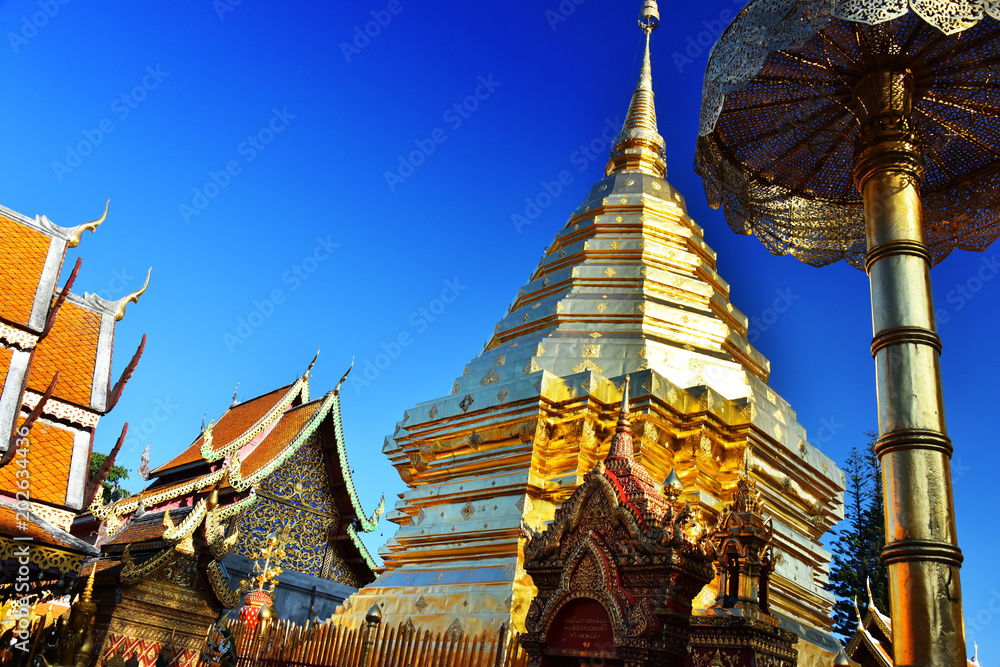 Fototapeta premium Wat Phra That Doi Suthep temple in Chiang Mai Province, Thailand