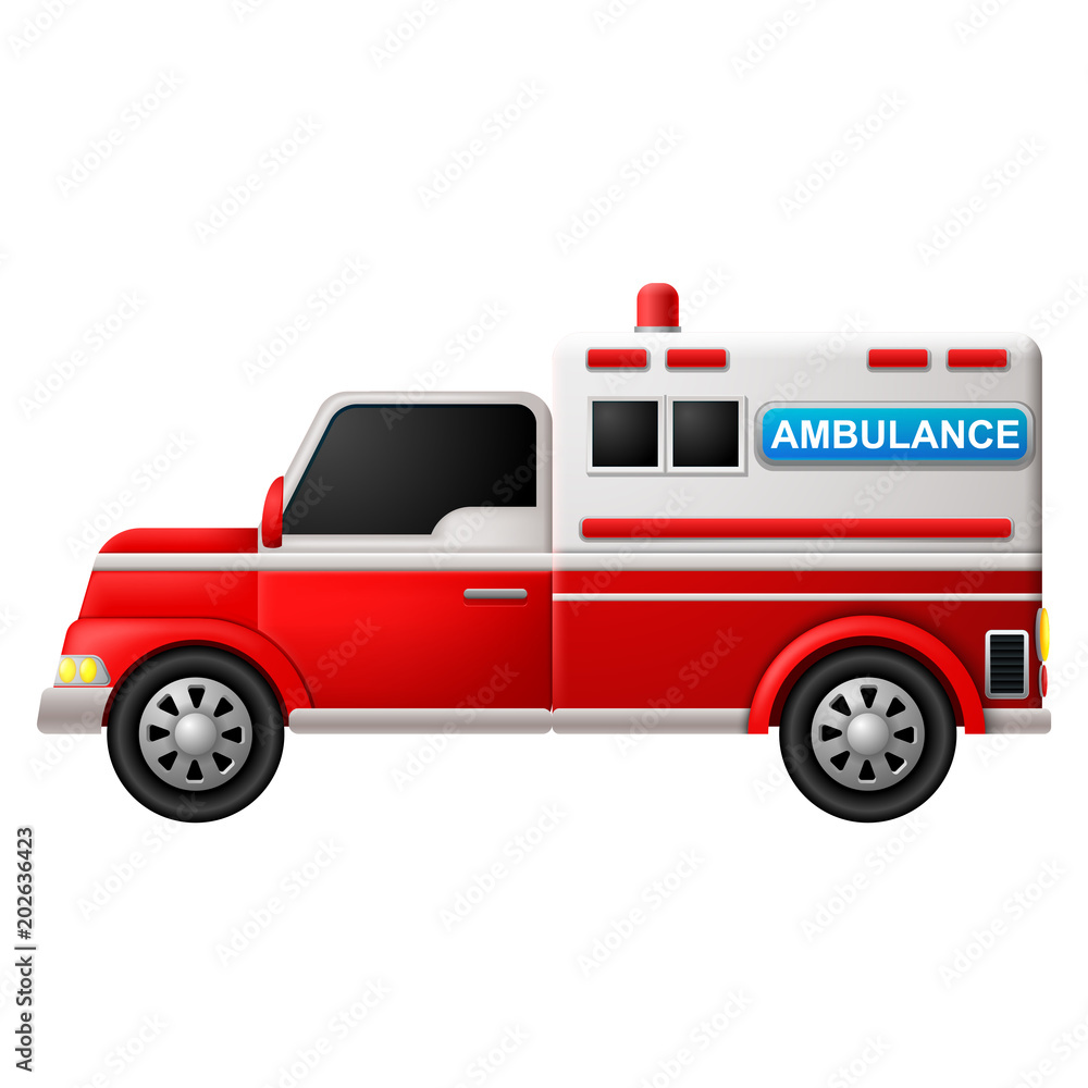 Fototapeta premium Illustration of an ambulance on a white background