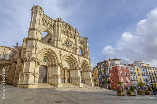 Fachada gotica de la catedral de Cuenca, Castilla la Mancha España photo