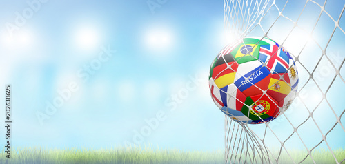 soccer goal soccer ball wit...