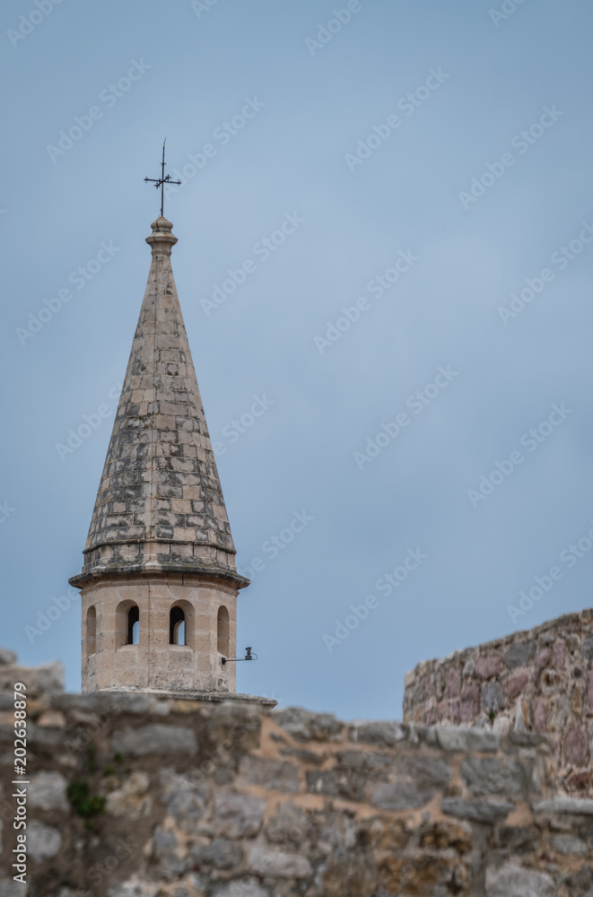 Bell tower of the Church of St Ivan in Budva