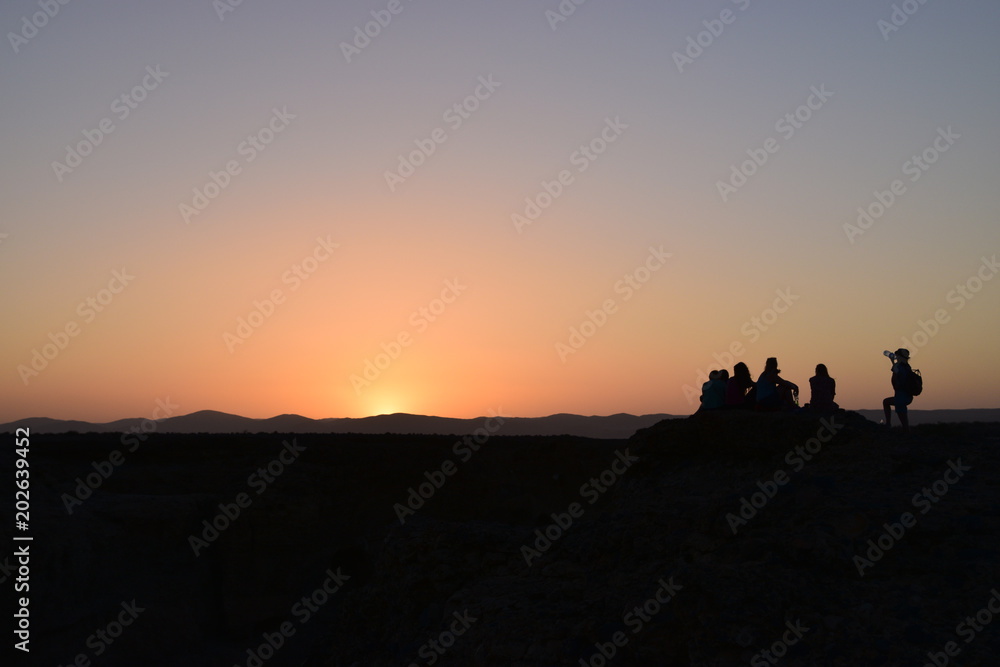 Sunset in Namib deser