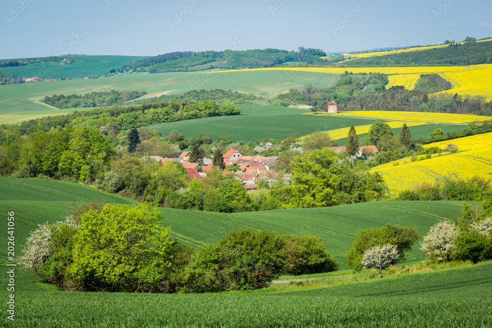 Kunkovice village in South Moravia, Czech Republic