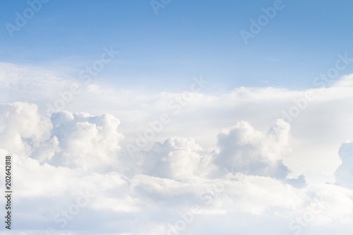 Fototapeta Naklejka Na Ścianę i Meble -  Large white Cumulus clouds on blue sky