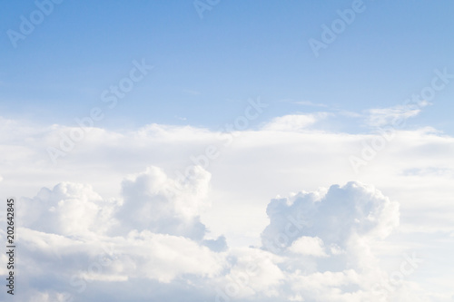 Fototapeta Naklejka Na Ścianę i Meble -  Large white Cumulus clouds on blue sky