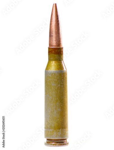 Ammunition cartridge on white