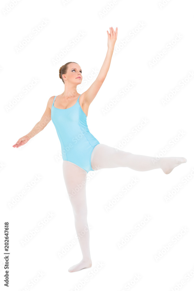 Unsmiling pretty ballerina training