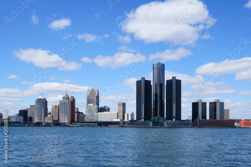 Detroit Renaissance Center during a beautiful day view from Windsor, Ontario, Canada.                             © Studio Specialty