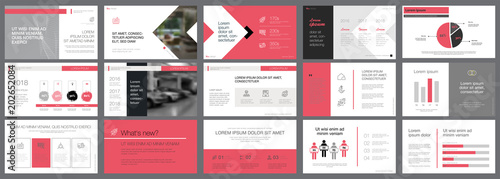 Black and pink marketing or research concept infographics set