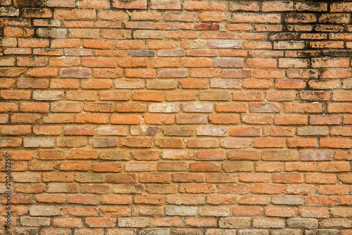 Aged red bricks wall for background resource.