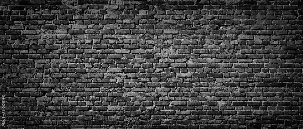 Fototapeta Stary Czarny ściana z cegieł tło