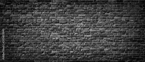 Old Black brick wall background