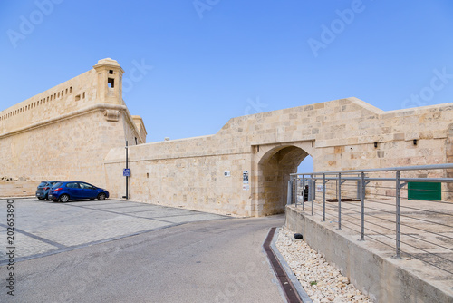 Valletta, Malta. Entrance gate to the fort St. Elmo photo