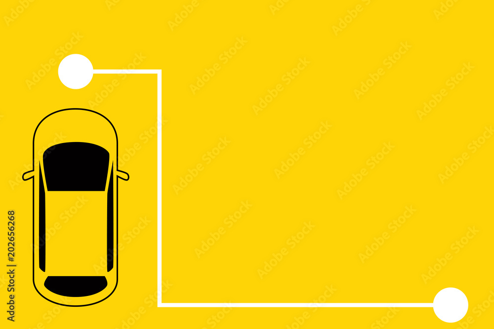 Fotografie Concept Taxi service. Flat design. Vector illustration