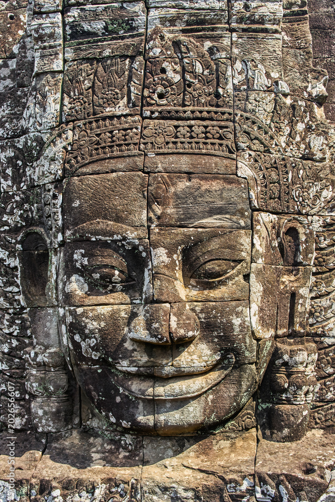 Stone faces at Bayon Temple, Siem Reap, Cambodia