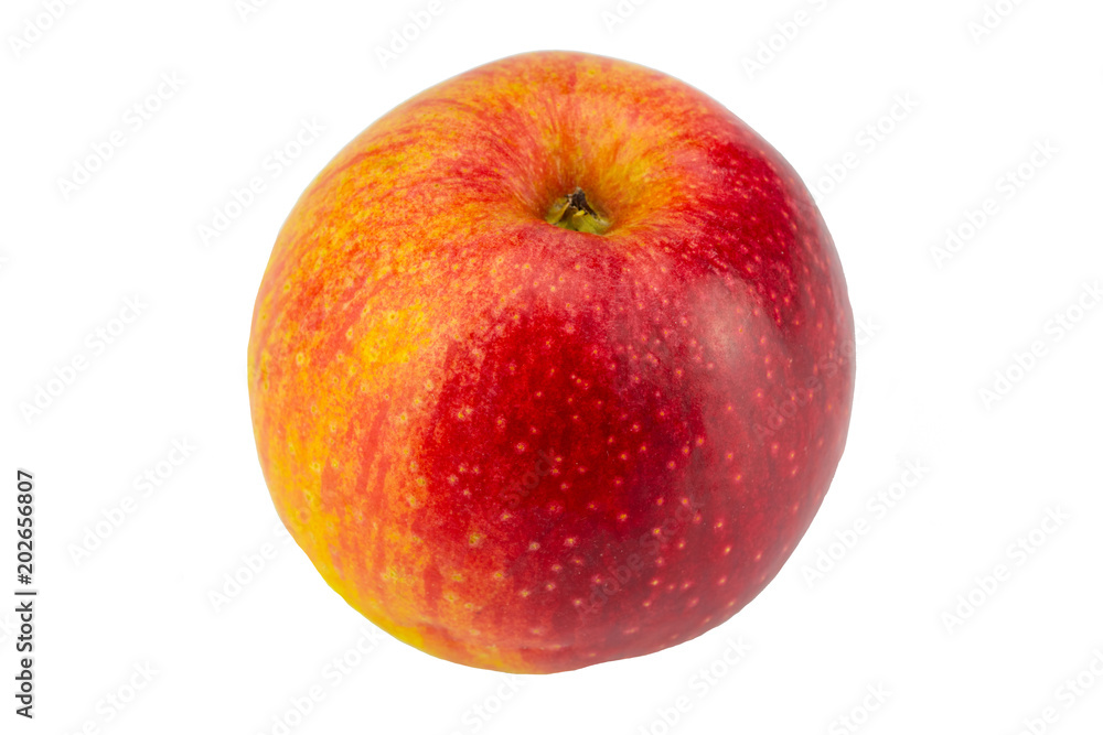 Closeup fresh ripe apple fruit on white background isolated. Concept health. Closeup fresh ripe apple fruit on white background isolated. Concept health.