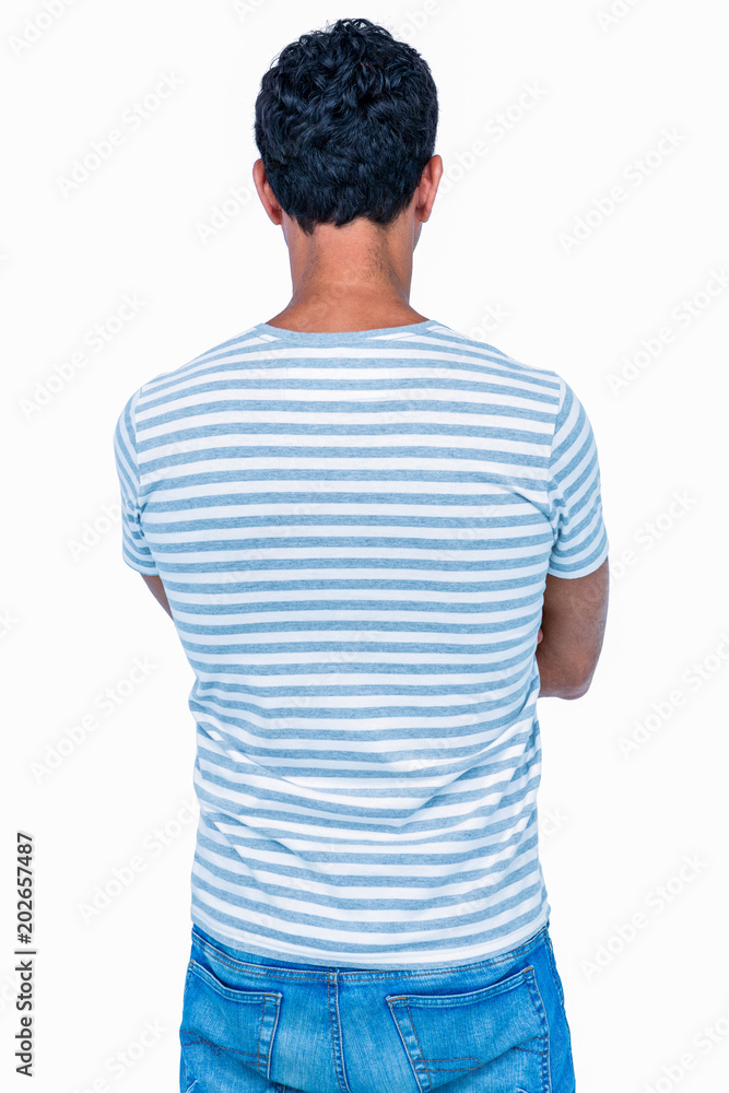 Rear view of man with arms crossed Rear view of man with arms crossed