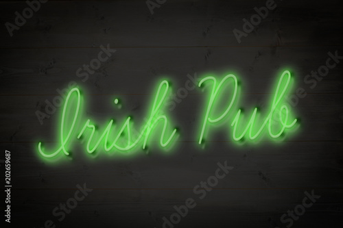 irish pub sign against black wood © vectorfusionart
