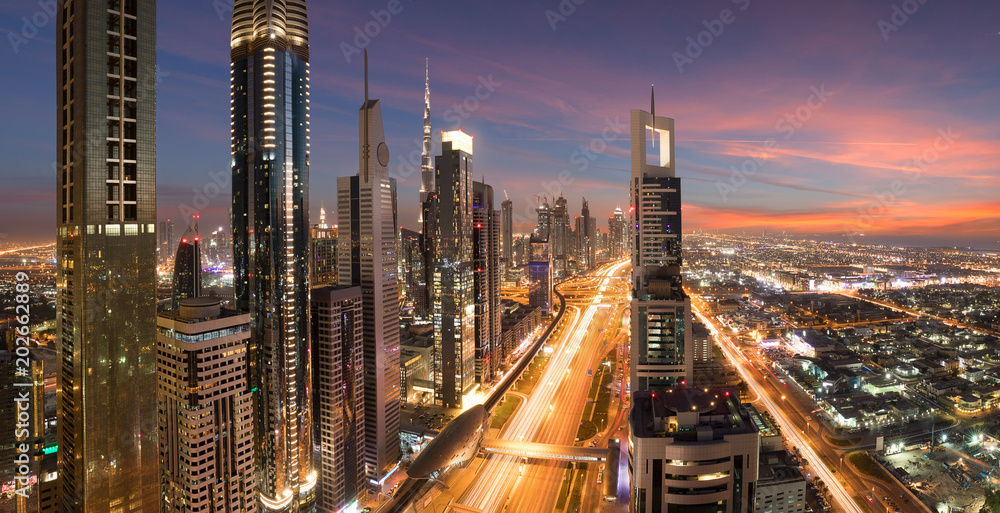 Fototapeta premium Beautiful panorama from Dubai Downtown