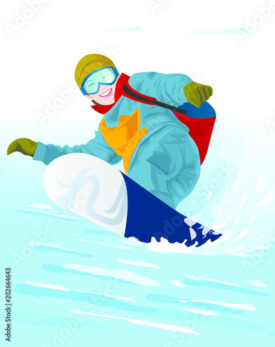 Low angle view of a woman snowboarding