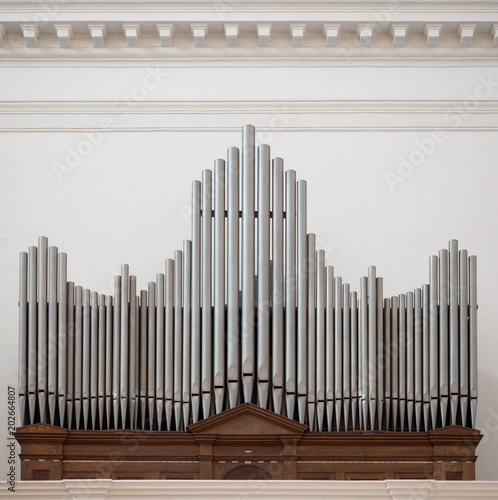 Organ above the entrance of a church.