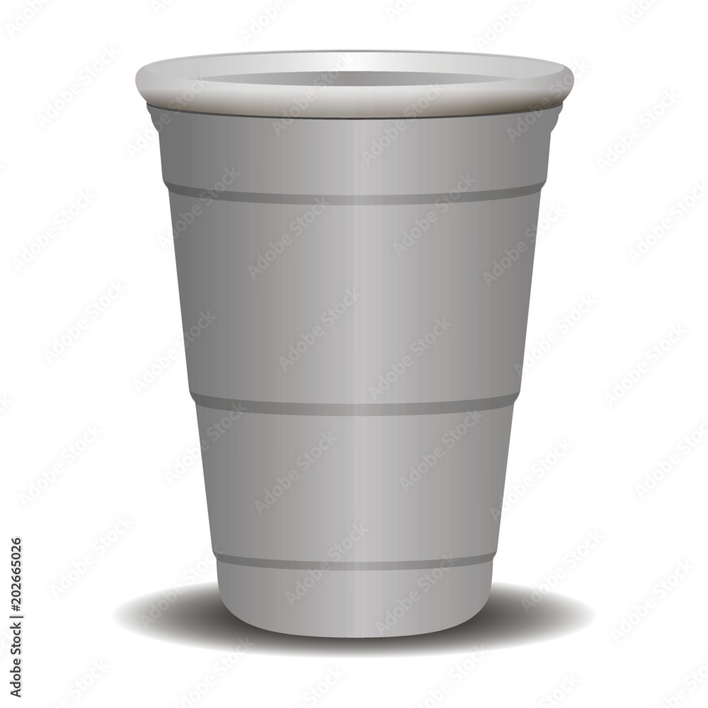 White party cup realistic 3d vector illustration. Disposable plastic or paper container mockup for drinks and fun games isolated on white background. White party cup realistic 3d vector illustration. Disposable plastic or paper container mockup for drinks and fun games isolated on white background.