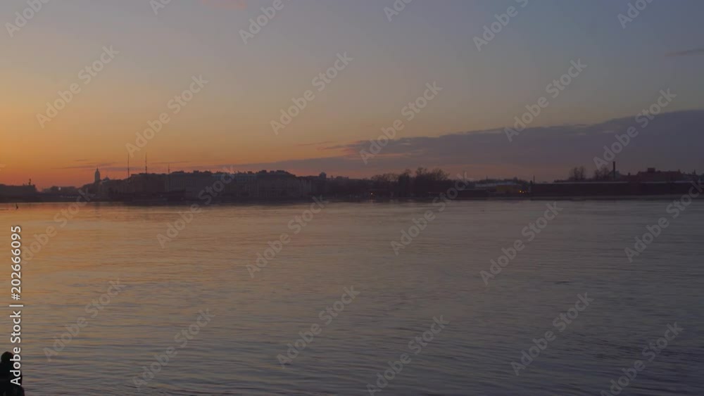 4k, panoramic view on Spit Vasilievsky island and Peter and Paul fortress, Neva river, Saint-Petersburg, Russia 4k, panoramic view on Spit Vasilievsky island and Peter and Paul fortress, Neva river, Saint-Petersburg, Russia