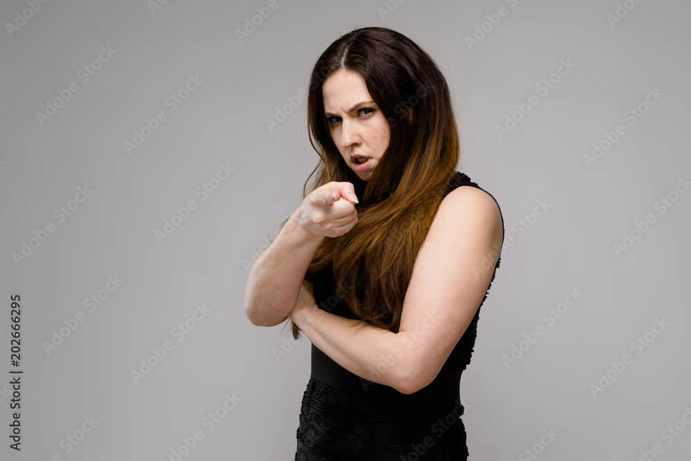 Attractive overweight woman in fashionable clothes Attractive overweight woman in fashionable clothes