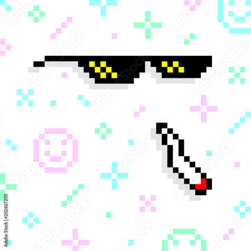 Meme glasses with joint or Thug life or Like a boss