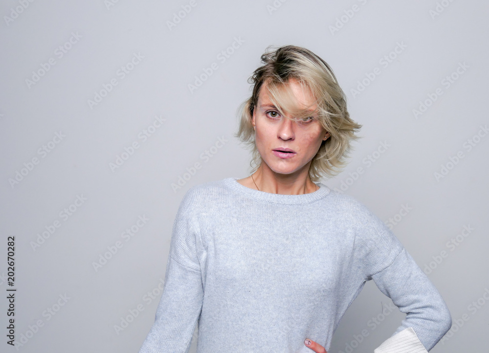 Adult sad woman posing in studio. Negative emotions.. Adult sad woman posing in studio. Negative emotions..