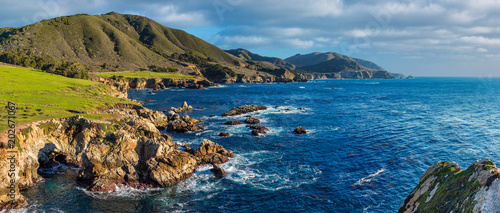 A panoramic view of the Big Sur coastline along California. photo