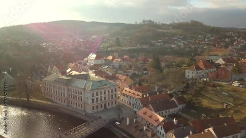 Bird's eye view of Ceský Krumlov, Czech Republic photo