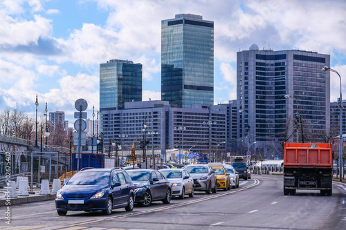 Moscow  Russia - April  08  2018  image of traffic in Moscow