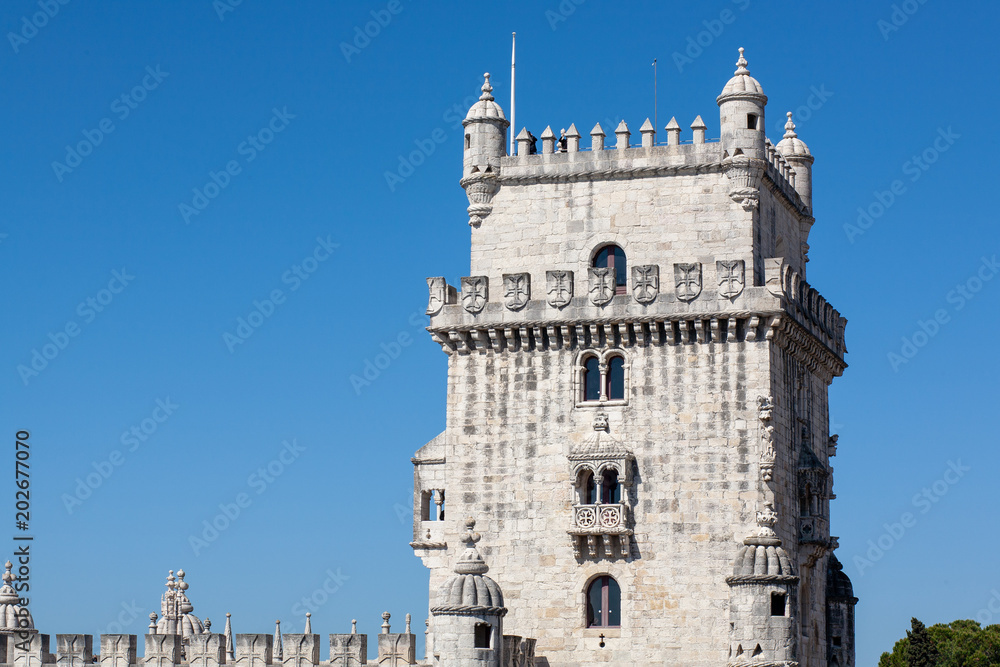 fragment of belem tower in lisboa lisbon portugal